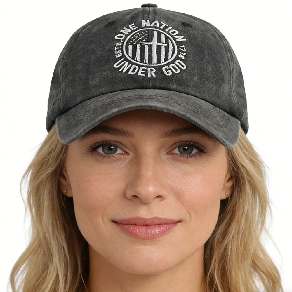 2pc casquette One Nation Under God coton brodée baseball