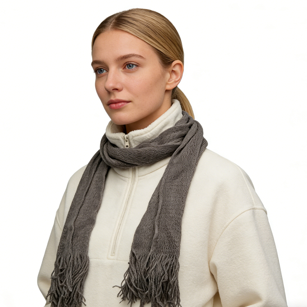 Foulard Acrylique Mince Gris - Léger 63x8po