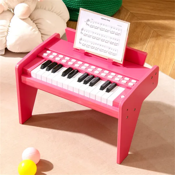 Piano Numérique Mini 25 Touches Rose 6 Sons 15 Démos