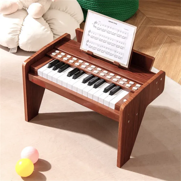 Piano Numérique Mini 25 Touches Brun 6 Sons 15 Démos