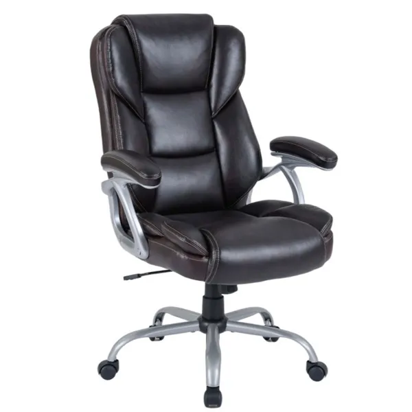 Chaise de bureau exécutive ergonomique dossier contouré ajustable brun