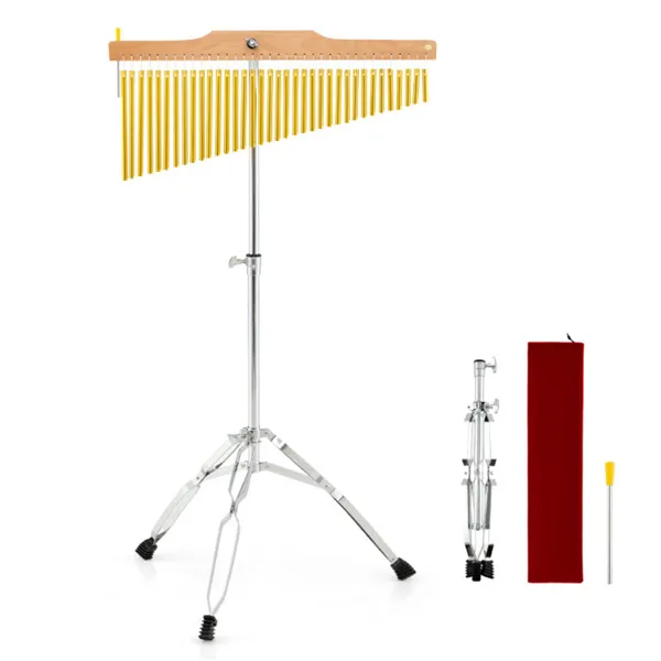 Carillon 36 tubes avec trépied ajustable, instrument de percussion portatif