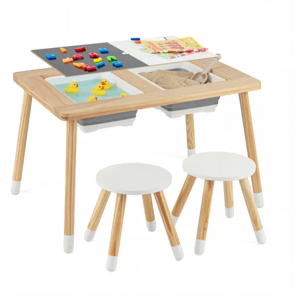 Table activité enfants bois pin rangement 3 ans et plus