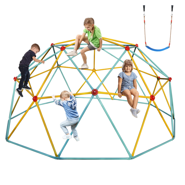 Dôme escalade enfants 10 pi, structure jeu parc bleu