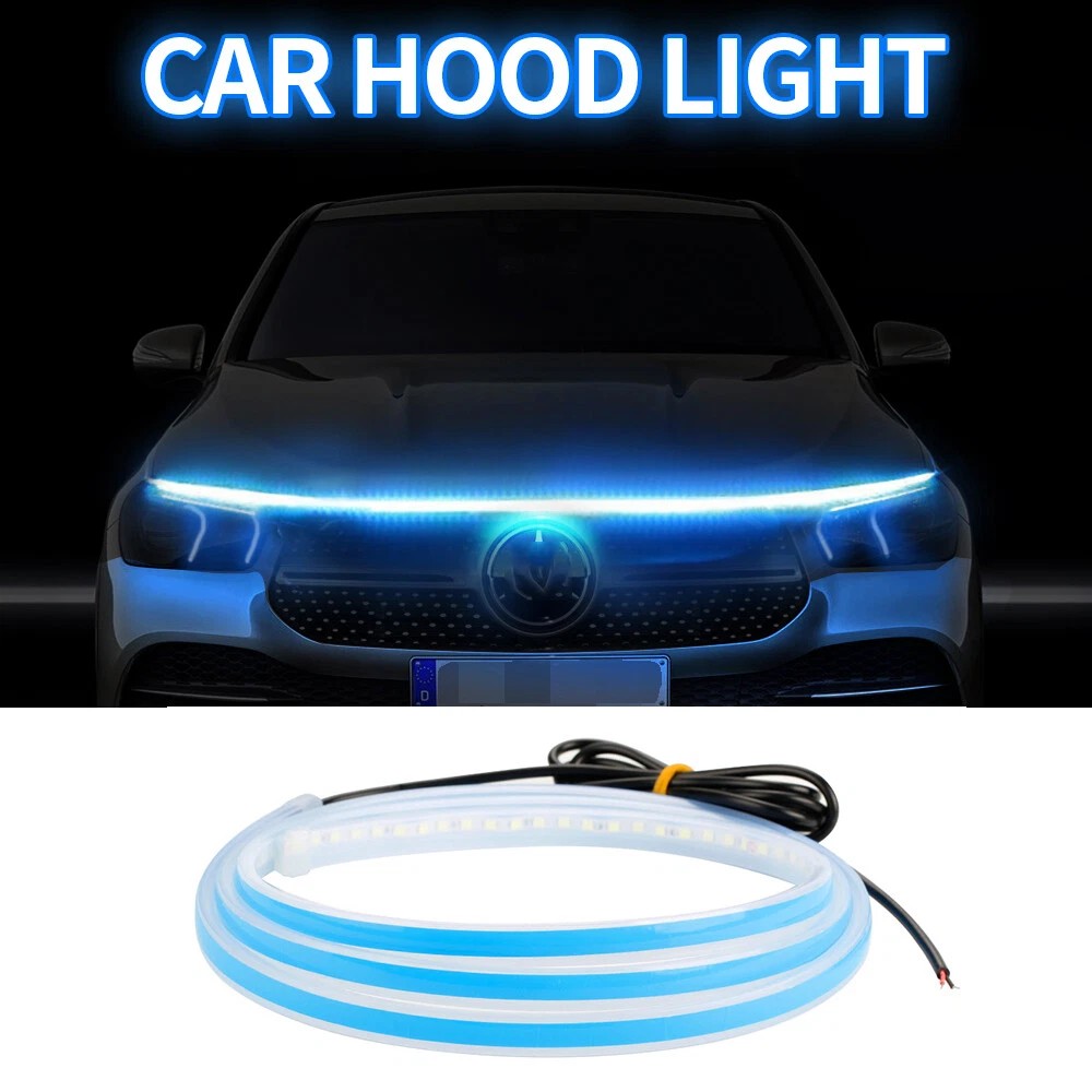 Bande LED DRL capot 180cm 12V étanche auto camion SUV