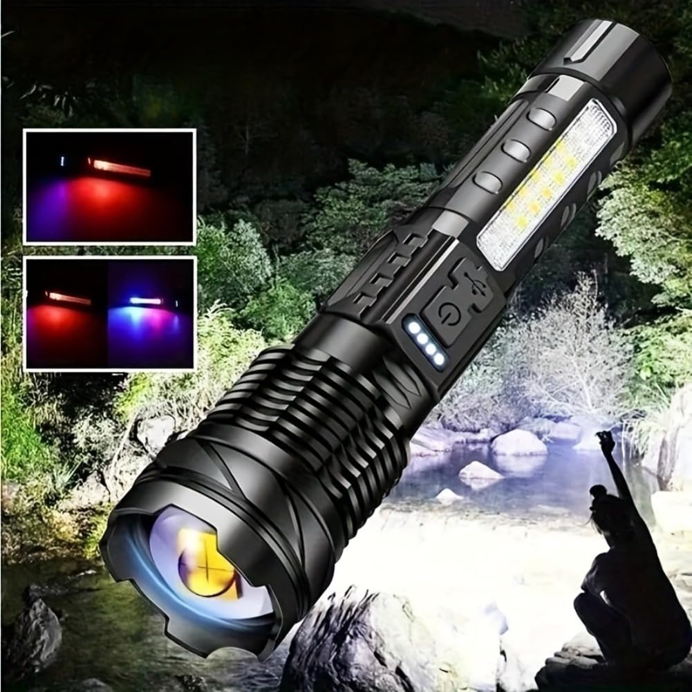 Lampe torche LED puissante rechargeable camping pêche
