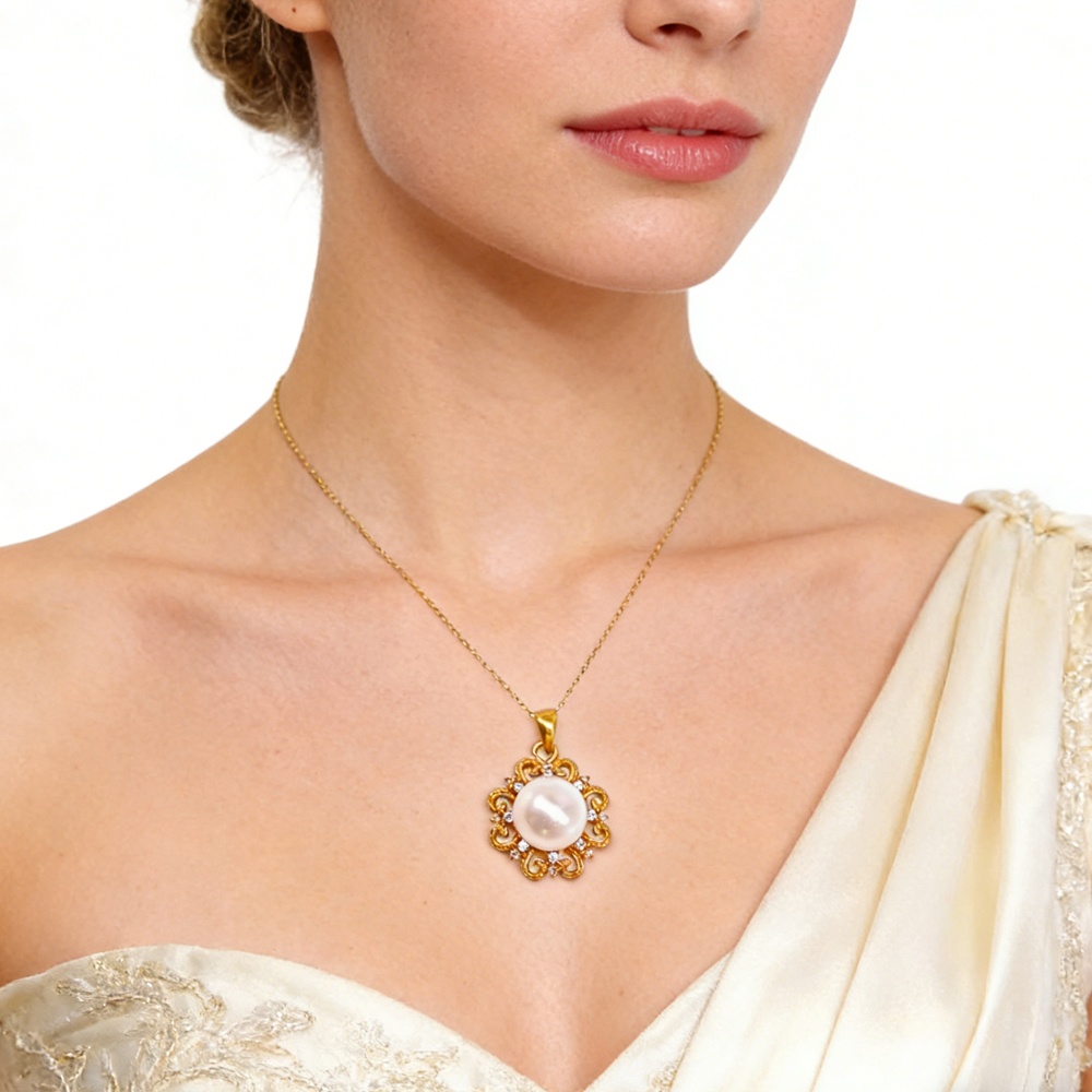 Collier soleil or 24k pendentif simple acier femme