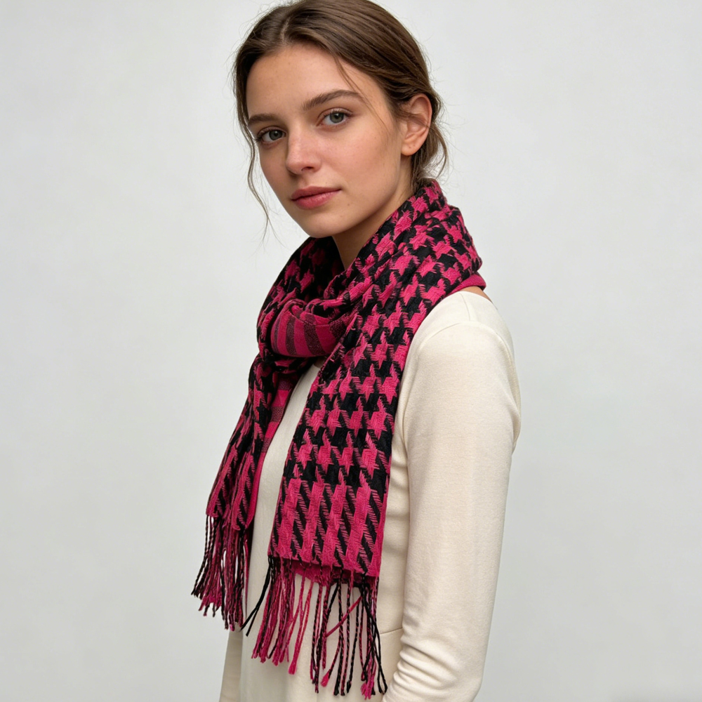 2pcs Foulard texturé tissage Jacquard douillet, look luxe