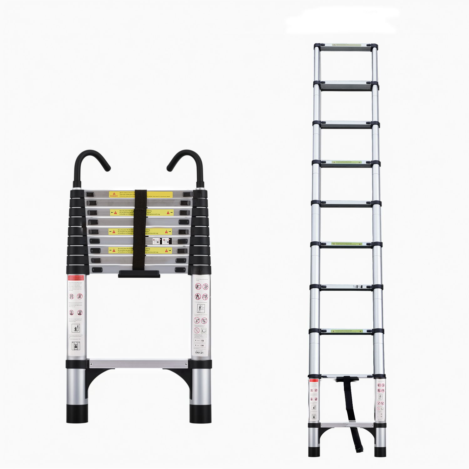 Échelle télescopique aluminium ajustable rangement facile