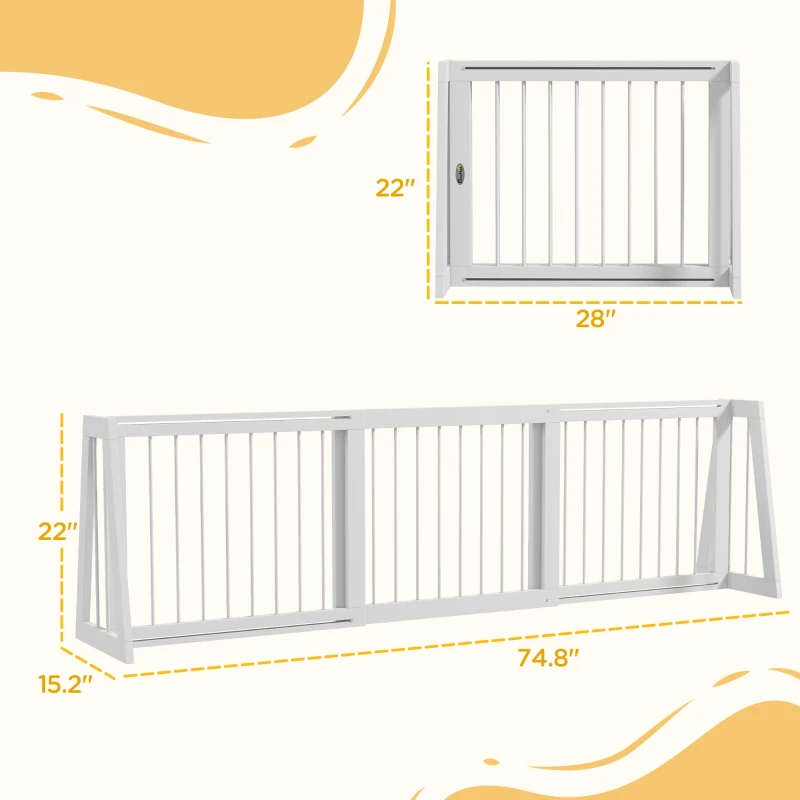 Barrière chien bois pieds support intérieur blanc
