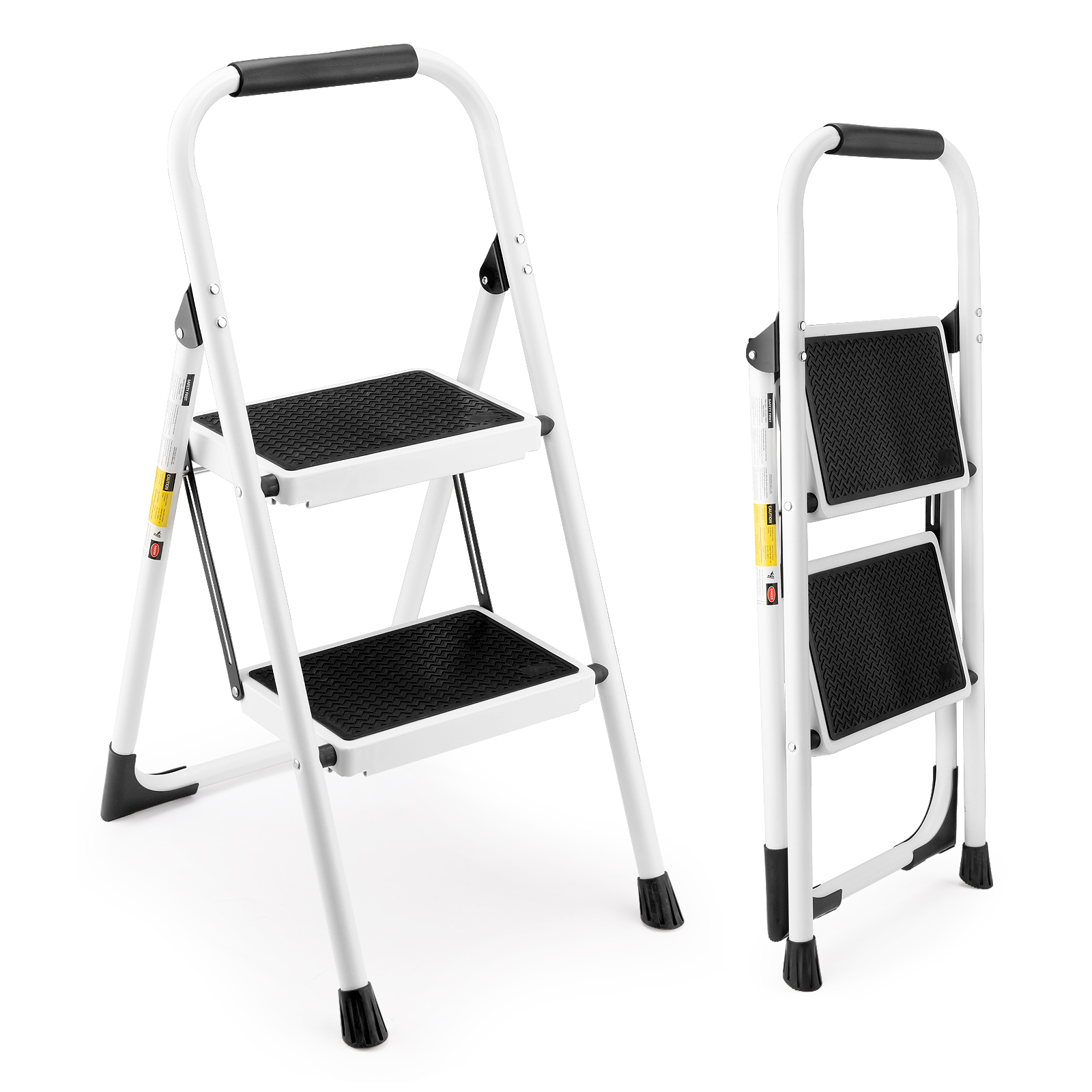Escabeau pliant 2 marches blanc compact