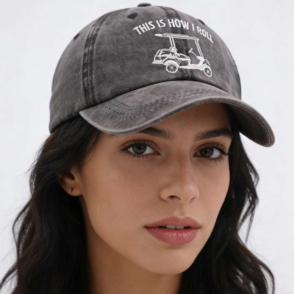 2pc casquette golf humouristique coton denim ajustable