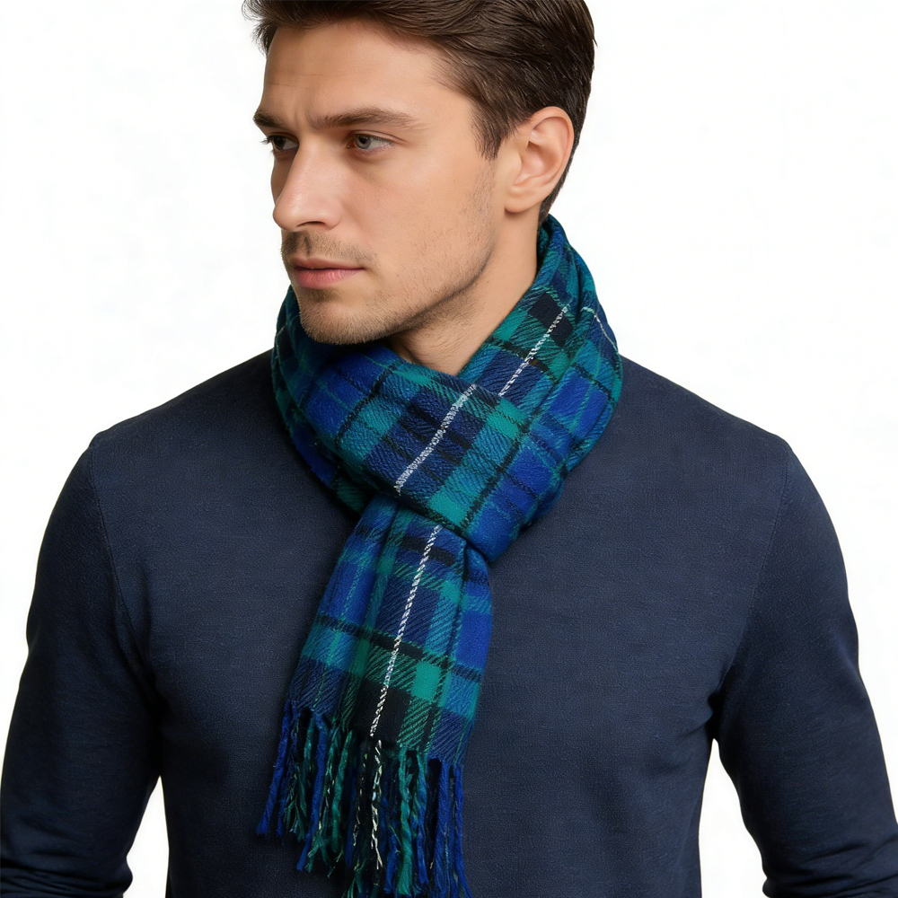 2 foulards col hiver rayé luxe femme homme