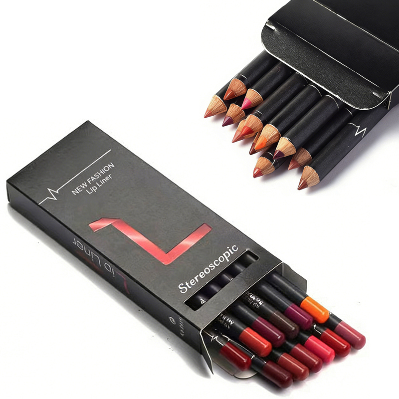 Ensemble 12 crayons à lèvres haute pigmentation vegan