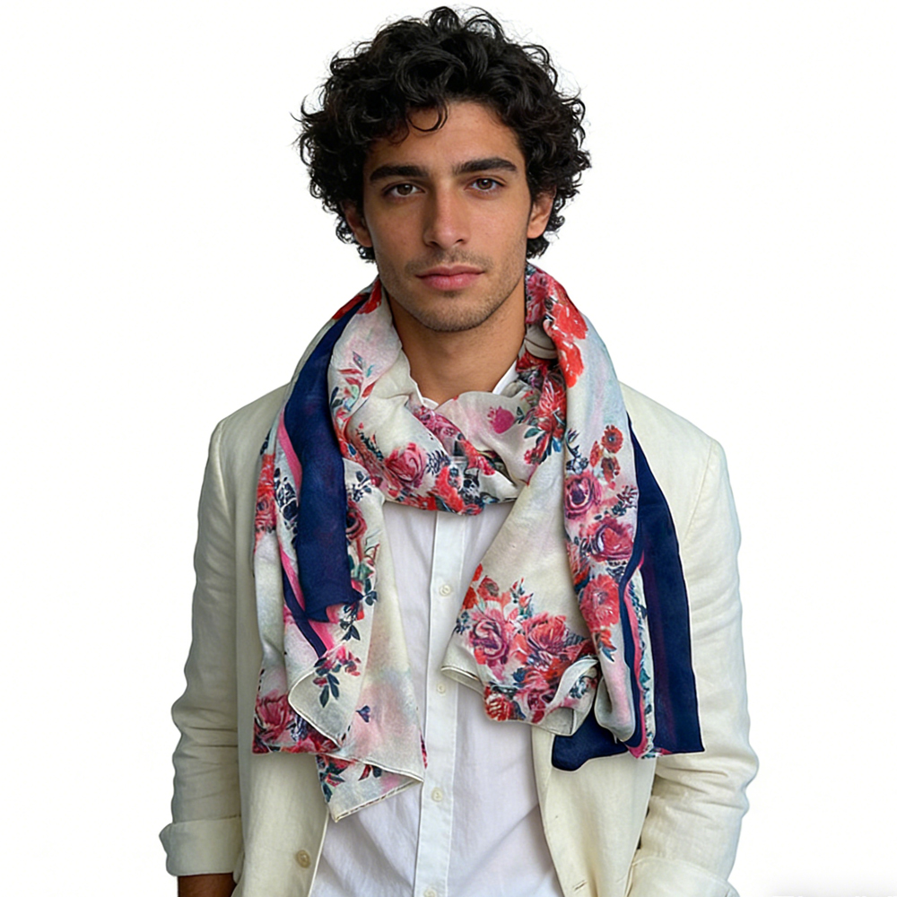 2 Foulards Légers Floraux Élégants Longs