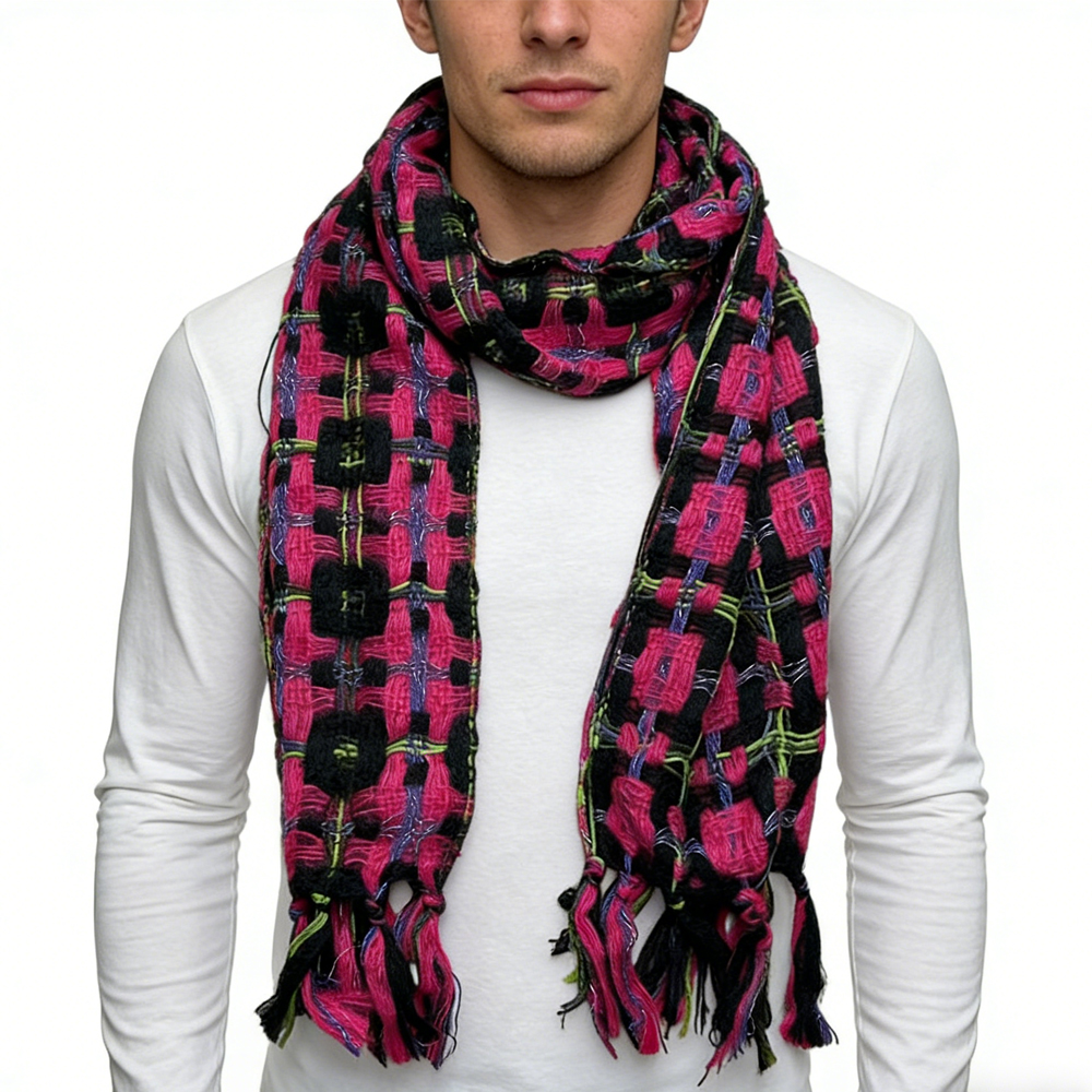 2pcs Foulard scintillant avec fils métalliques, look luxe