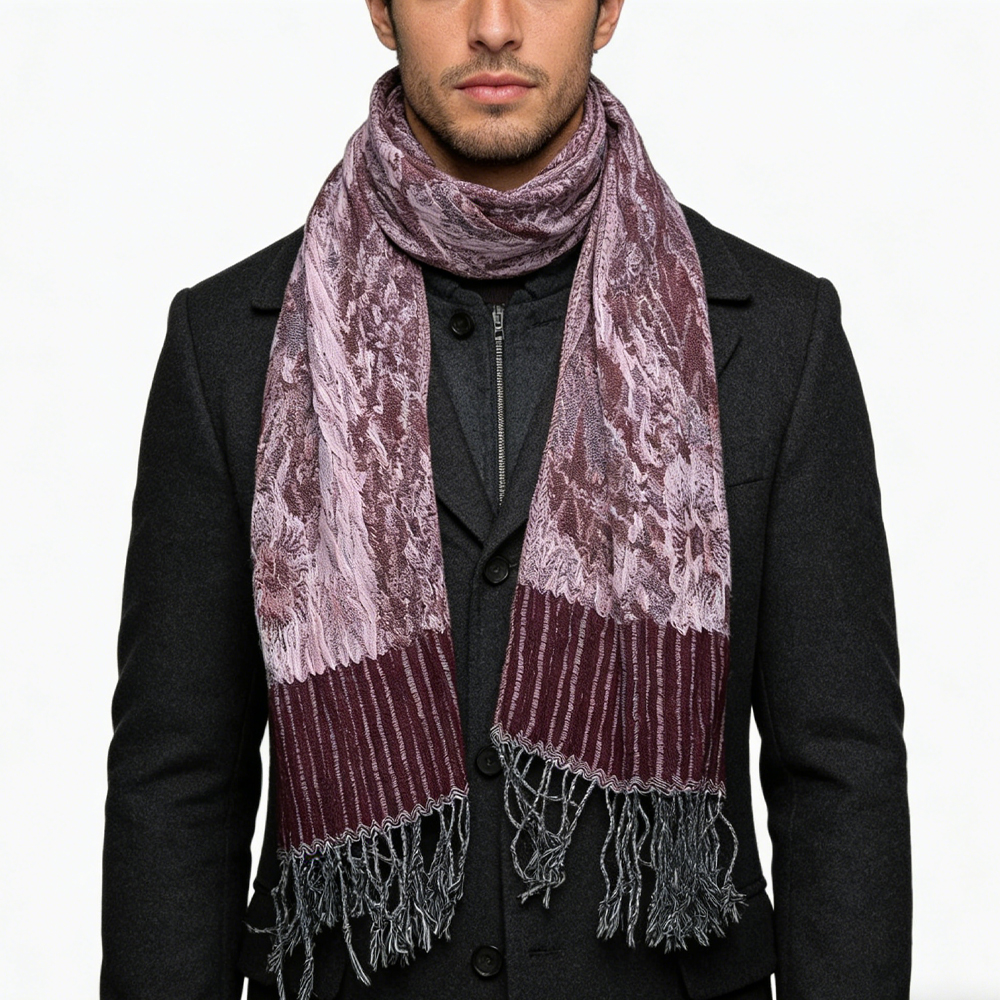 2pcs Foulard Jacquard soirée texture riche, look luxe
