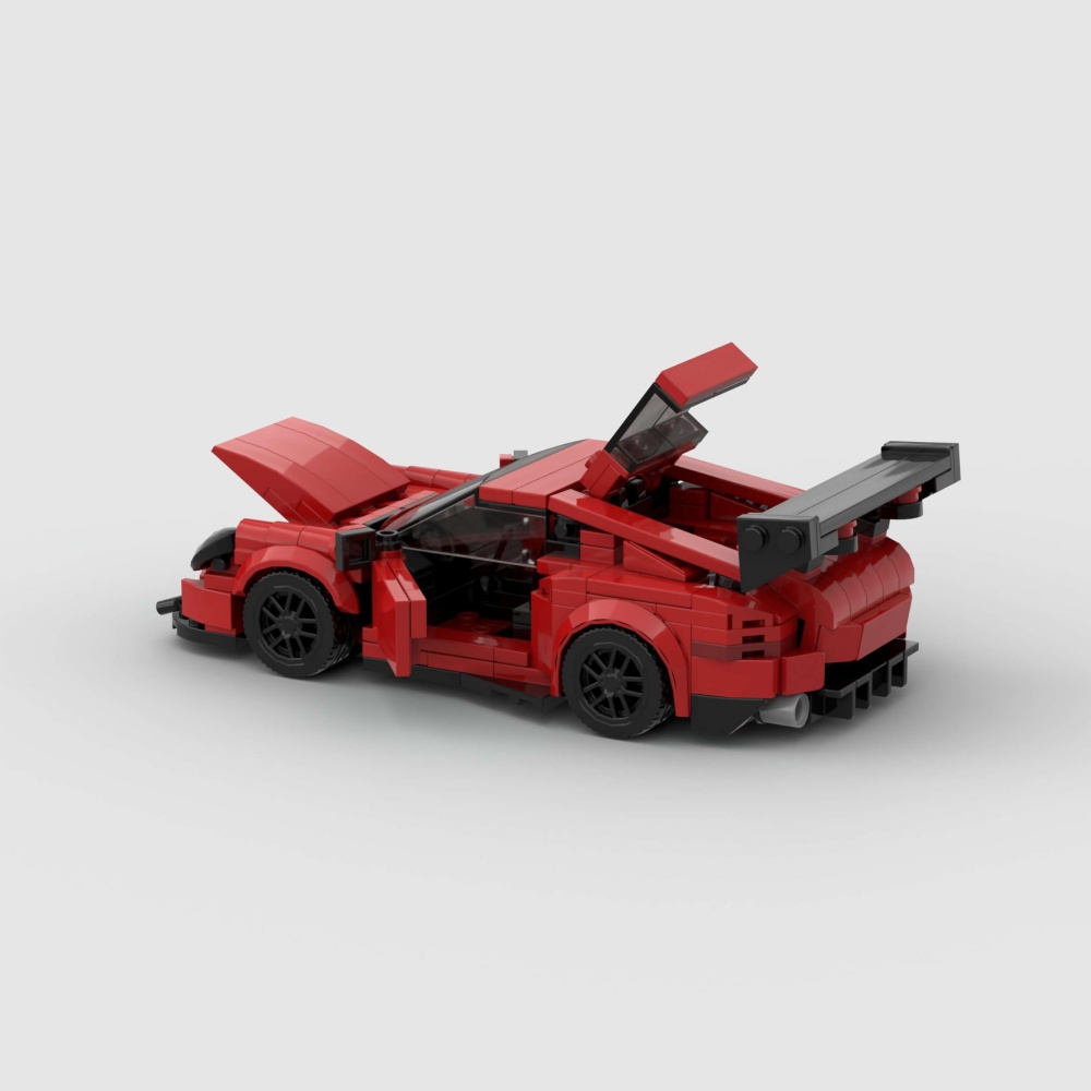 Auto sport rouge 374PCS briques construction course voiture