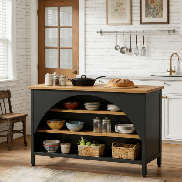 Armoire cuisine, îlot cuisine, rangement cuisine