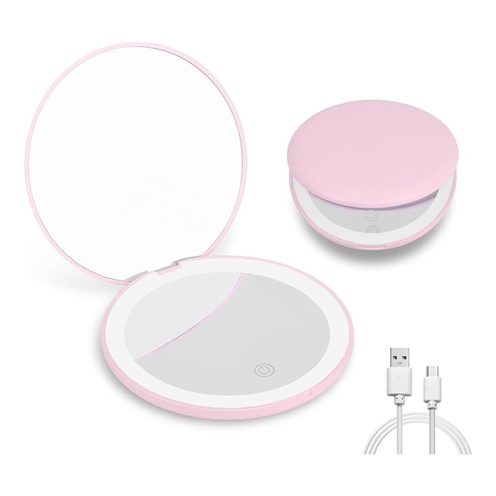 Miroir LED Maquillage Grossissant 3.5 po Portable Sac