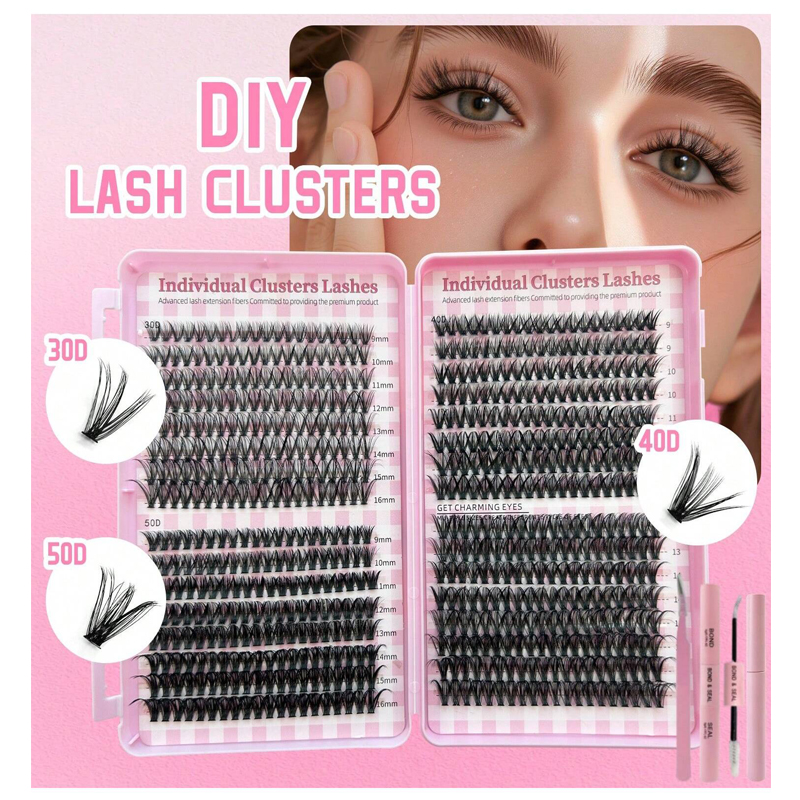 Ensemble Faux Cils 4 pcs, Livre Capacité 640, Européens Américains