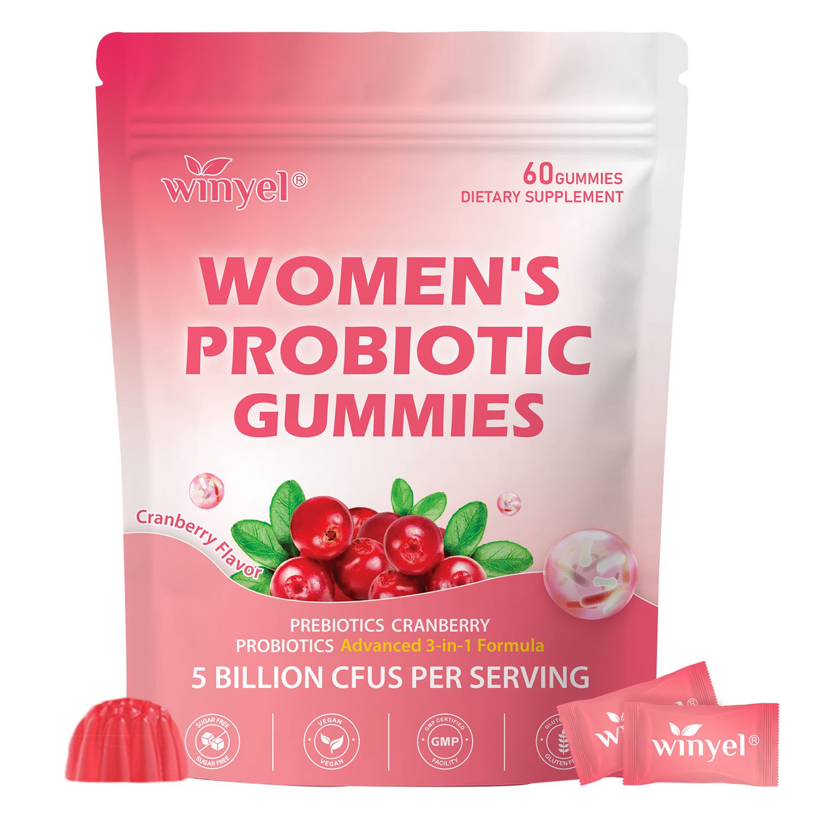 Gummies Probiotiques Cranberry 60 Unités