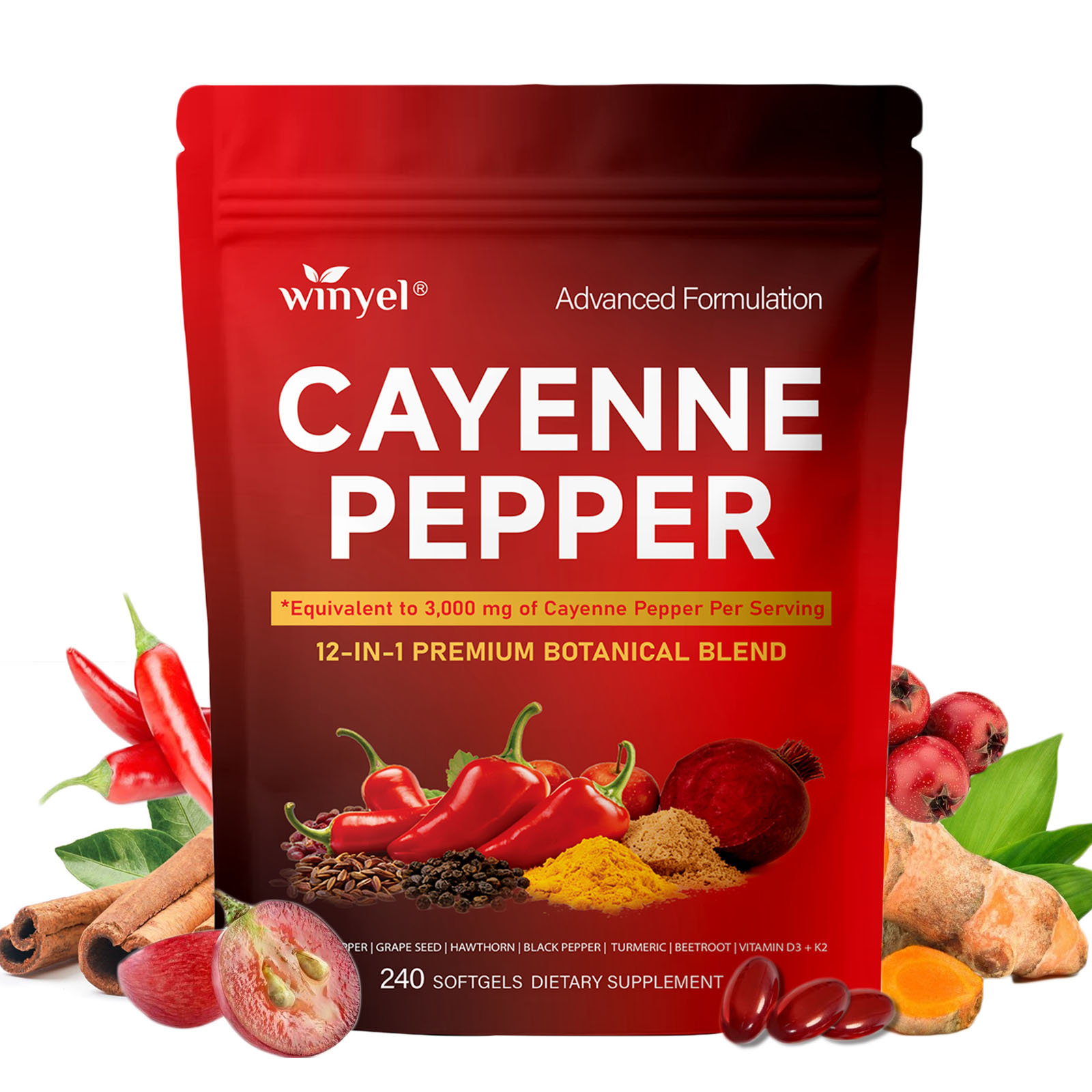 Complément piment rouge soutien circulatoire 240 capsules