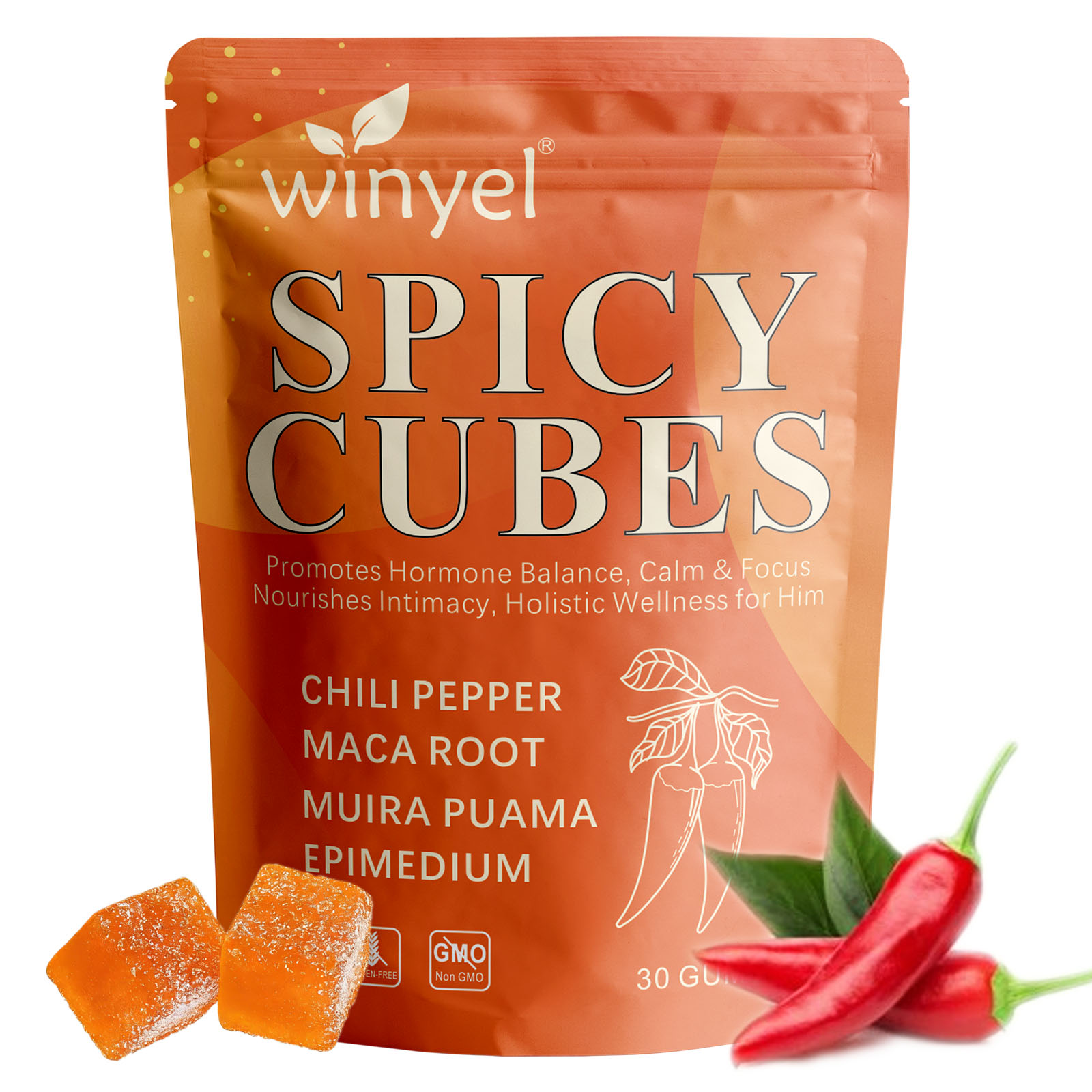 Gommes intimité piment Muira Puama Maca 30 pcs