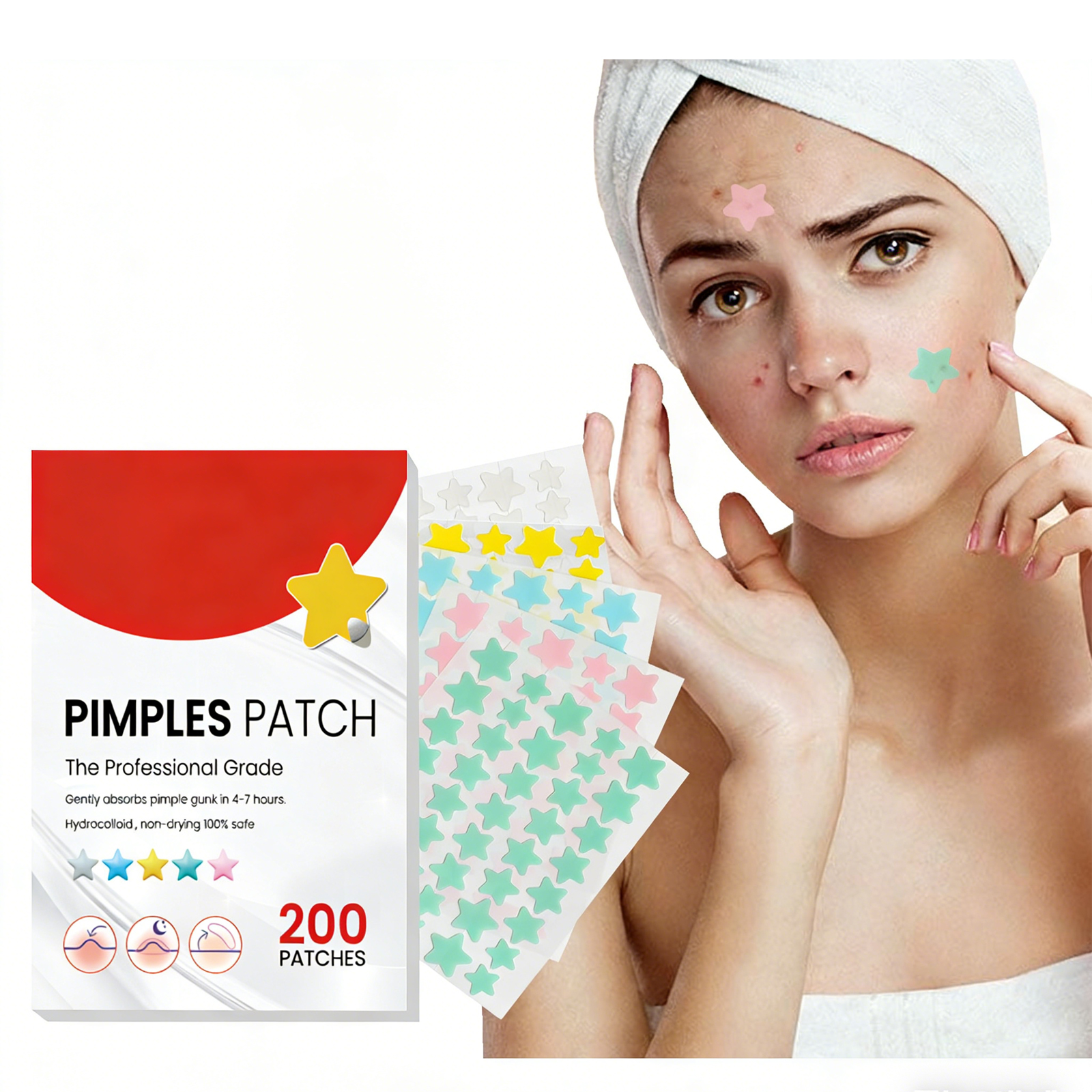 Patch anti-acné, 200 pièces