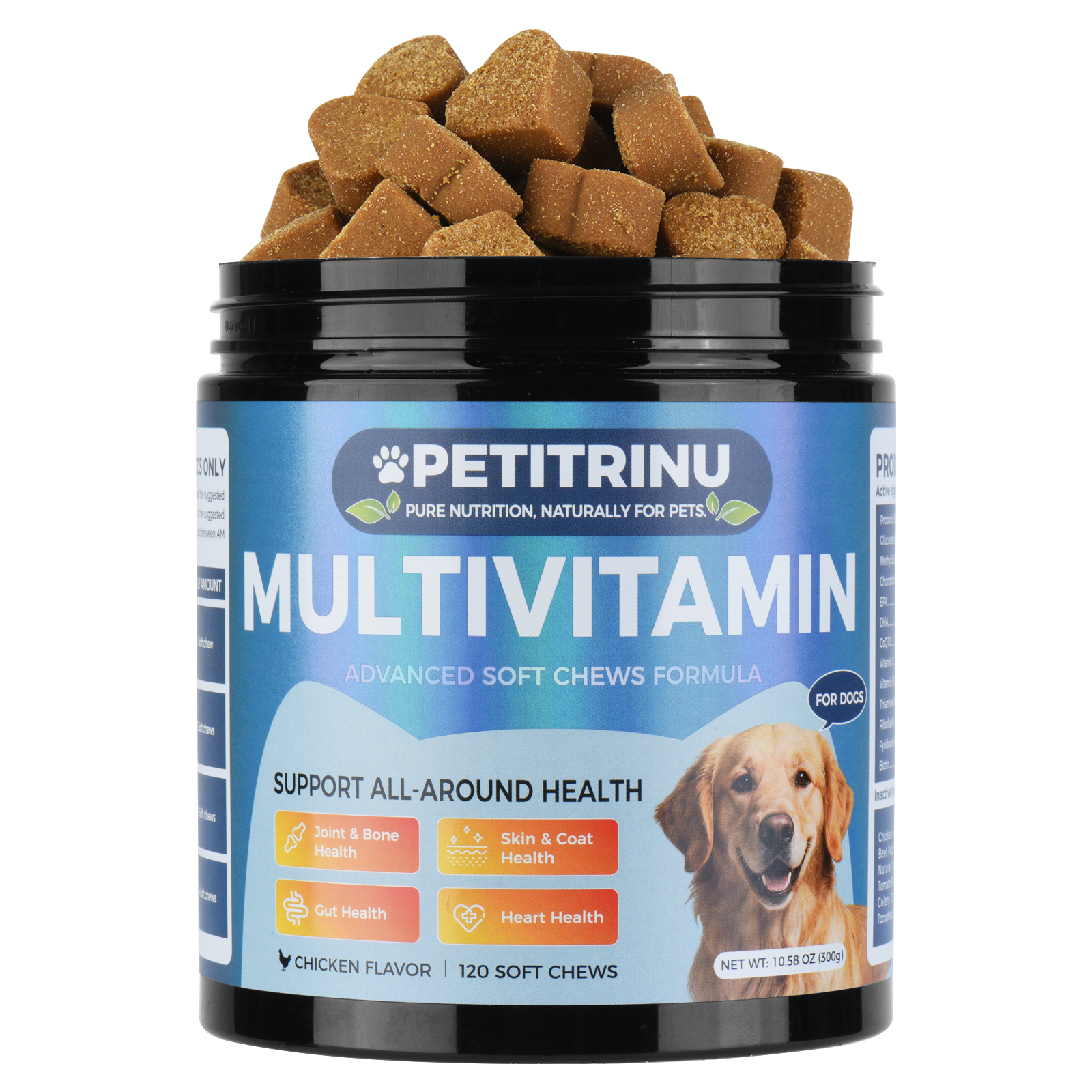PETITRINU Multivitamine chien 120 gommes poulet