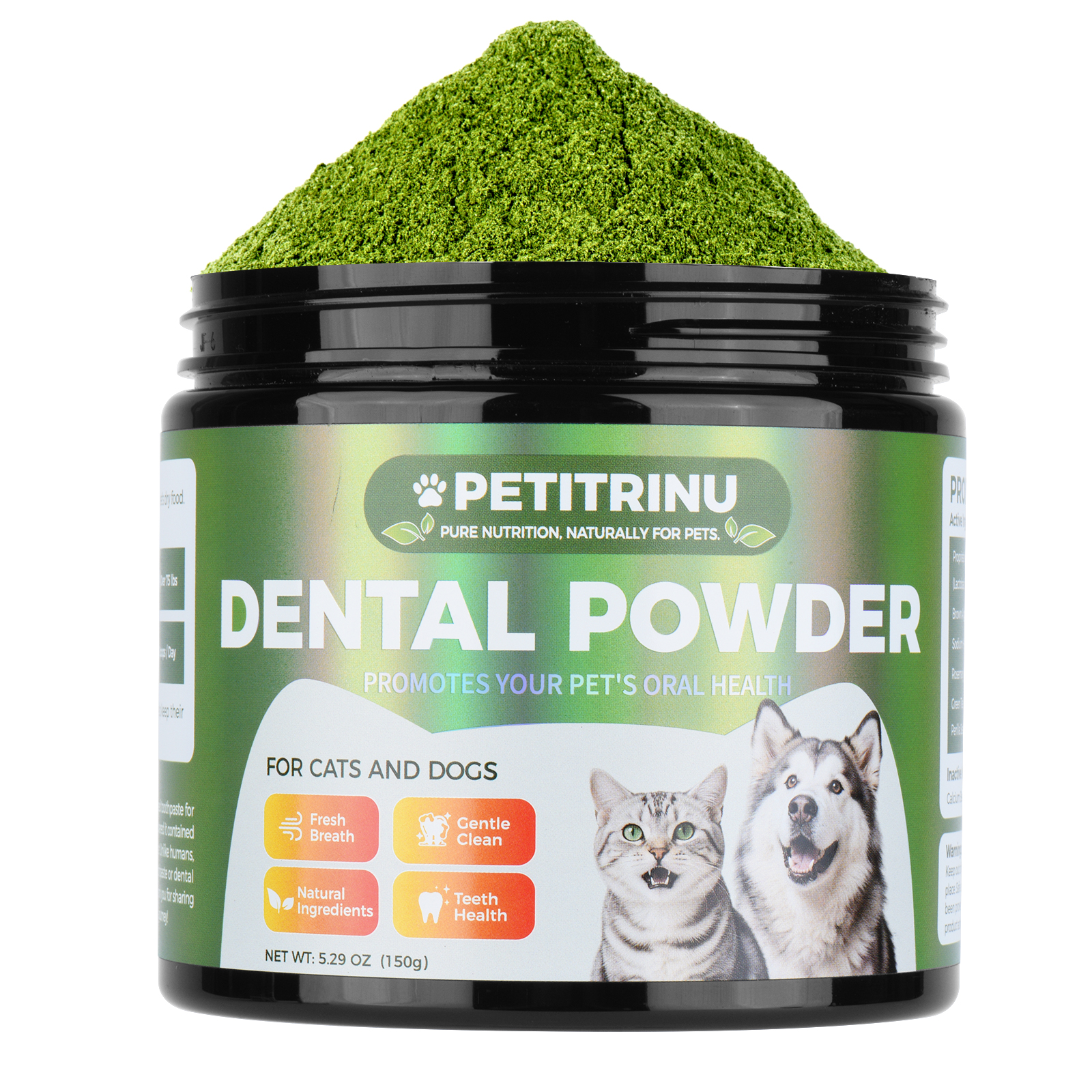 PETITRINU poudre dentaire naturelle chat/chien 150g