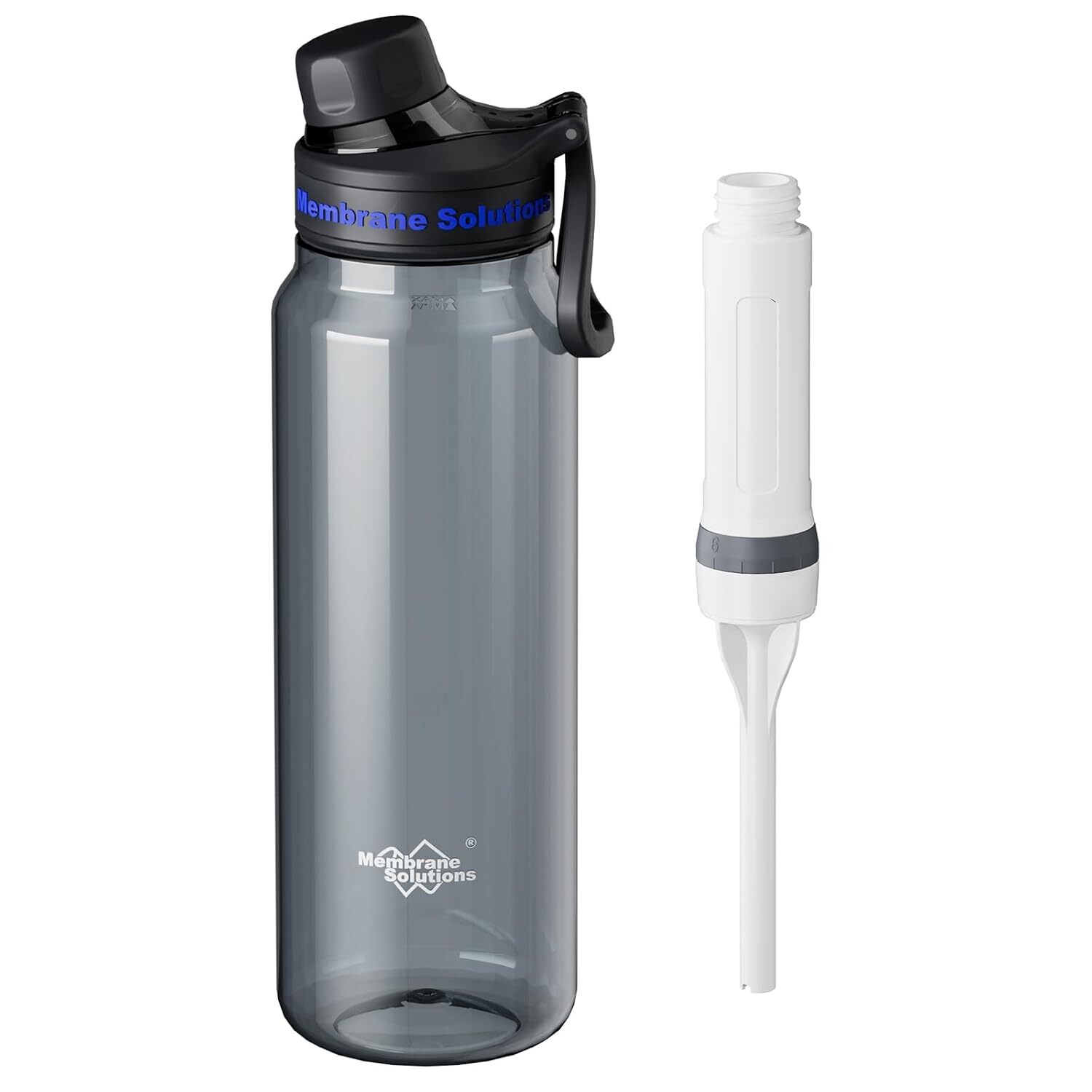 Bouteille filtre eau 1060mL 4 étages hydratation voyage gris