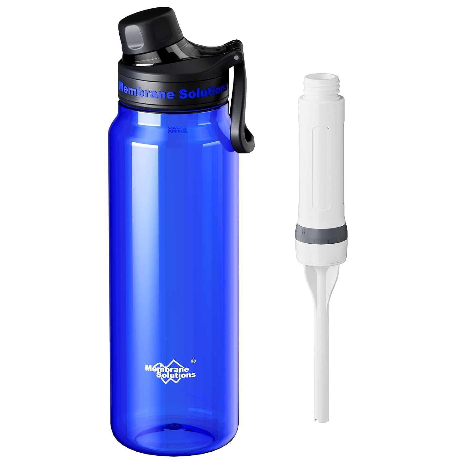 Bouteille filtre eau 1060mL 4 étapes hydratation voyage bleu