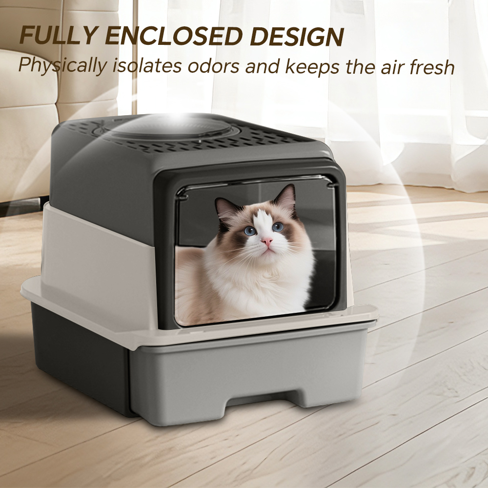 Toilette pour chat rabattable anti-éclaboussure avec pelle