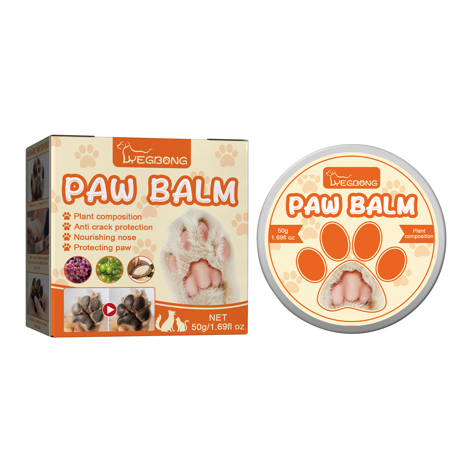 Yegbong baume hydratant pattes chats et chiens