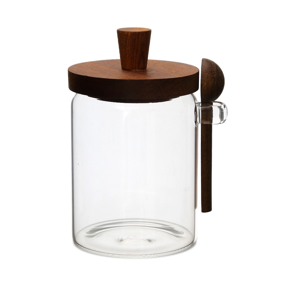 Bocaux café verre 18.5oz avec cuillères, bocaux bonbons sucre sel piment