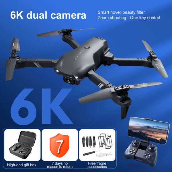 Drone V13 2026 6K double caméra WiFi FPV pliable 3 batteries
