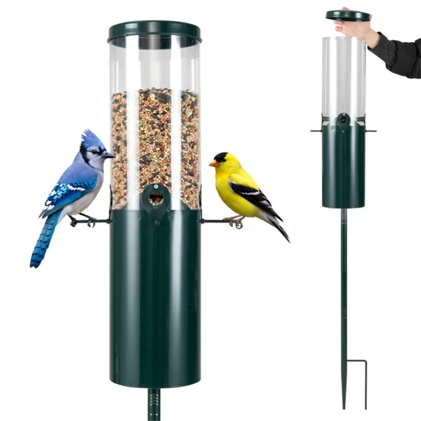 Mangeoire oiseau fixe, anti-écureuil, 4 ports