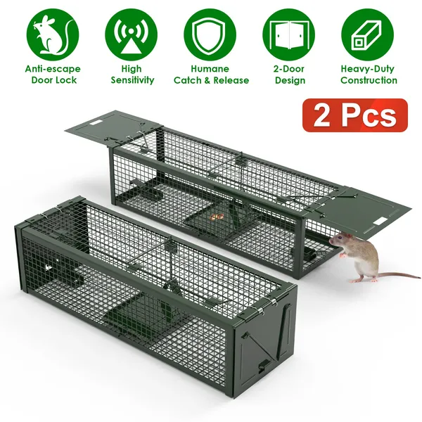2 pièges rats humains 15,35x4,72x3,94po galvanisé
