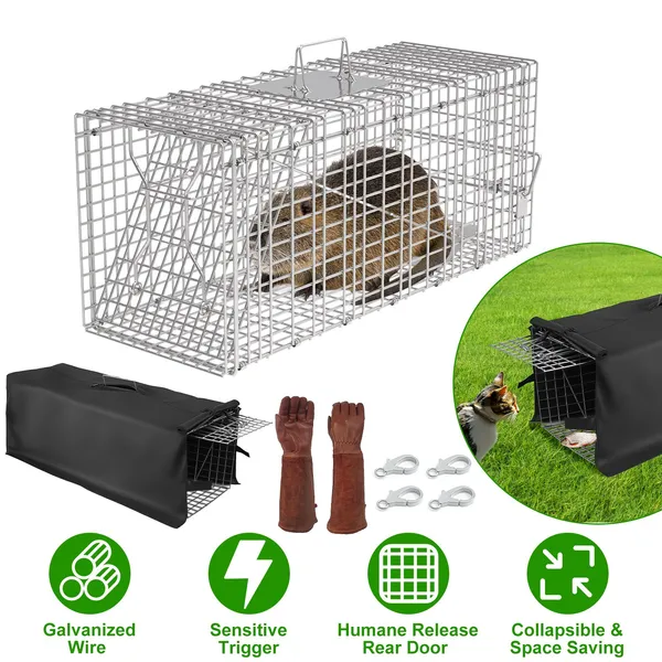 Cage piège humain chat avec couverture imperméable