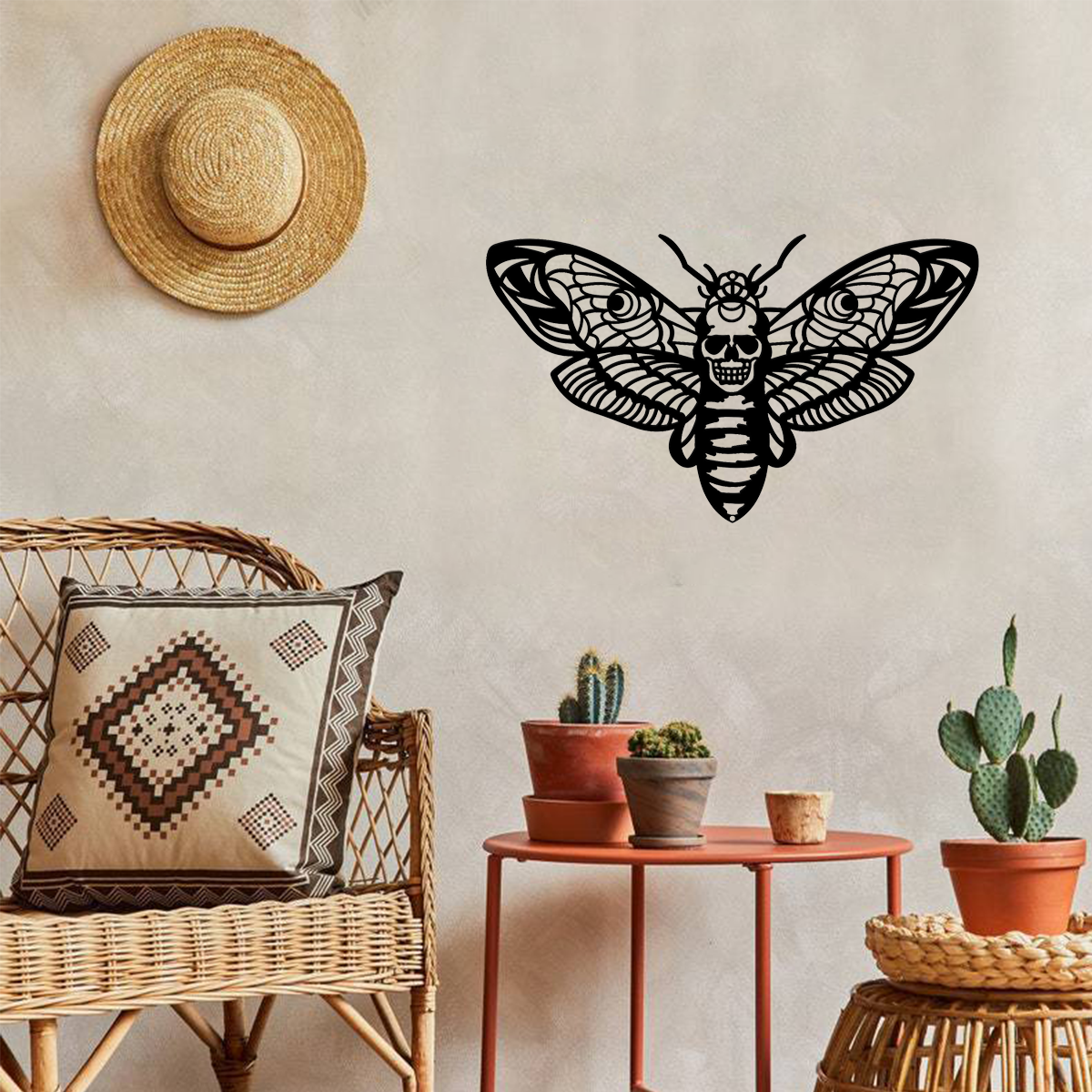 Art mural papillon vintage métal gothique cottage
