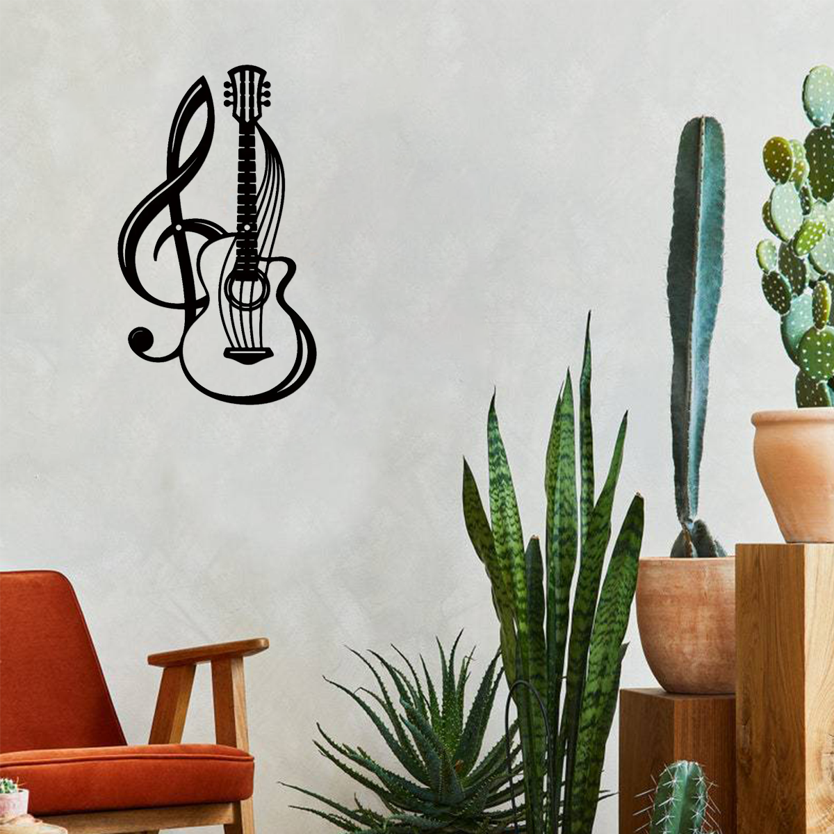 Art mural guitare électrique vintage noir gothique