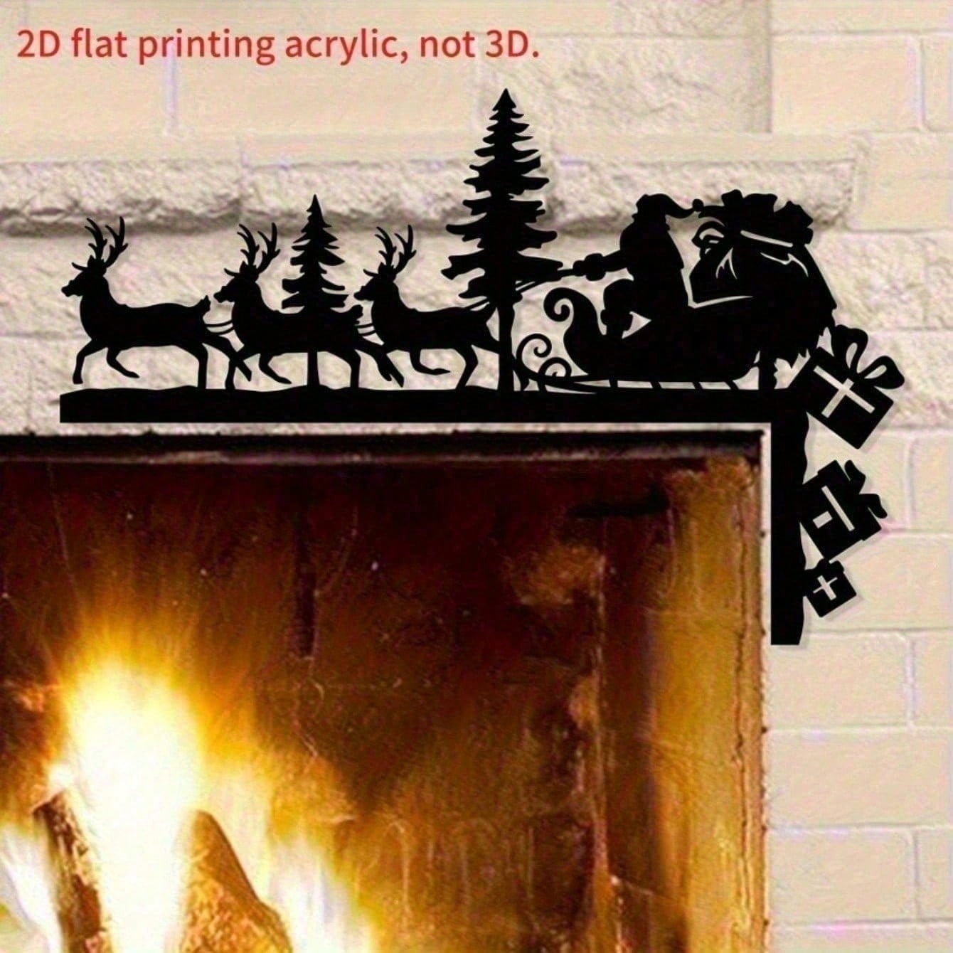 Art mural Noël Père Noël 3D silhouette métal
