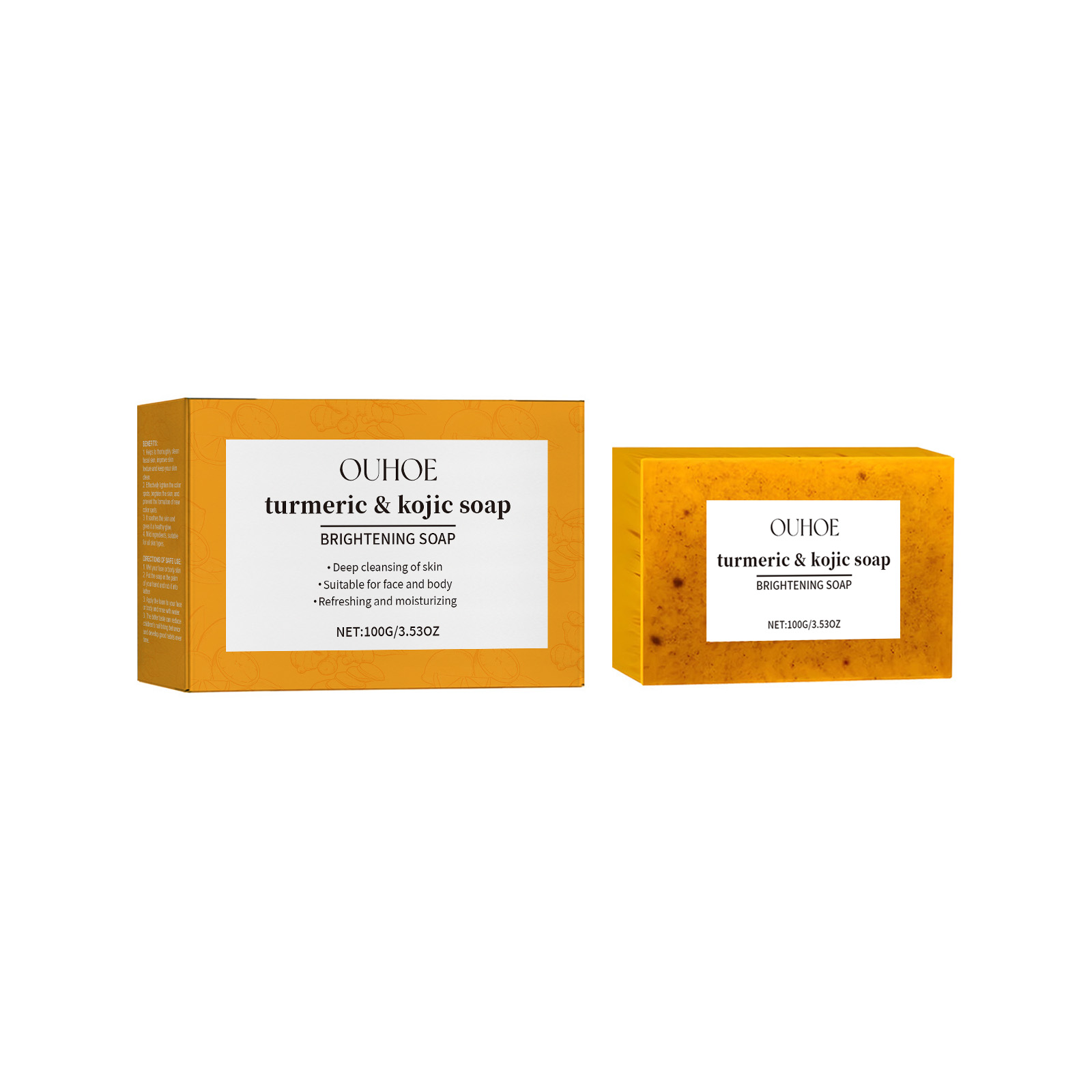 OUHOE Savon Curcuma & Kojic - Nettoyage doux visage et corps