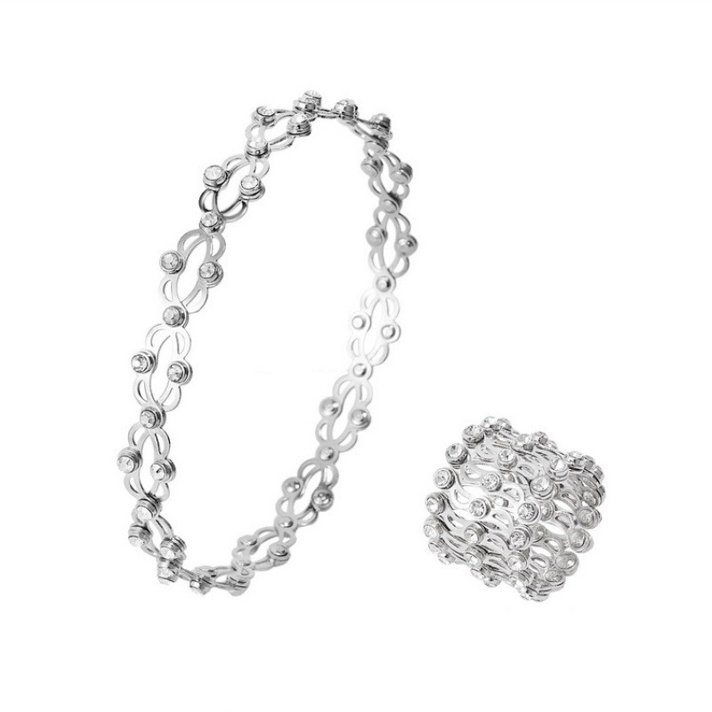 Bague anneau télescopique 2 en 1, bracelet transformable, or rose/argent