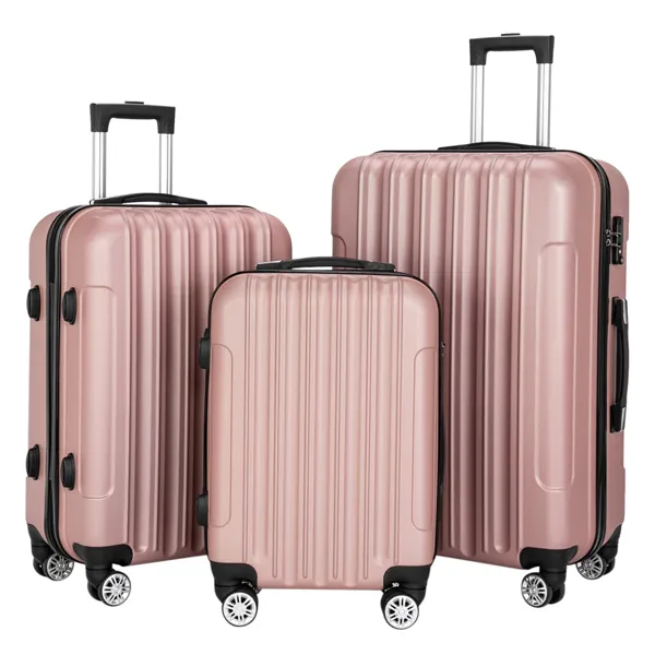 Valise voyage 3-en-1 grande capacité or rose