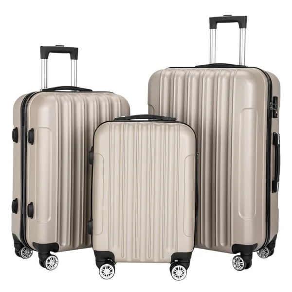 Valise rangement 3-en-1 grande capacité, champagne
