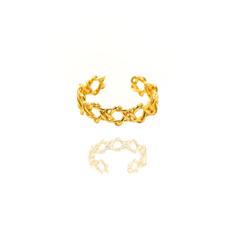 Bague nœud celtique or 24k vintage femme