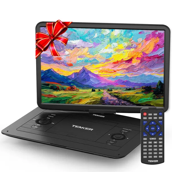 Lecteur DVD portable TENKER 15,6" HD écran pivotant 6h batterie 5000mAh