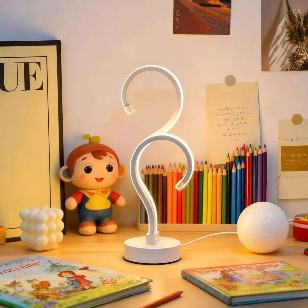 Lampe bureau design point interrogation blanc, 3 couleurs